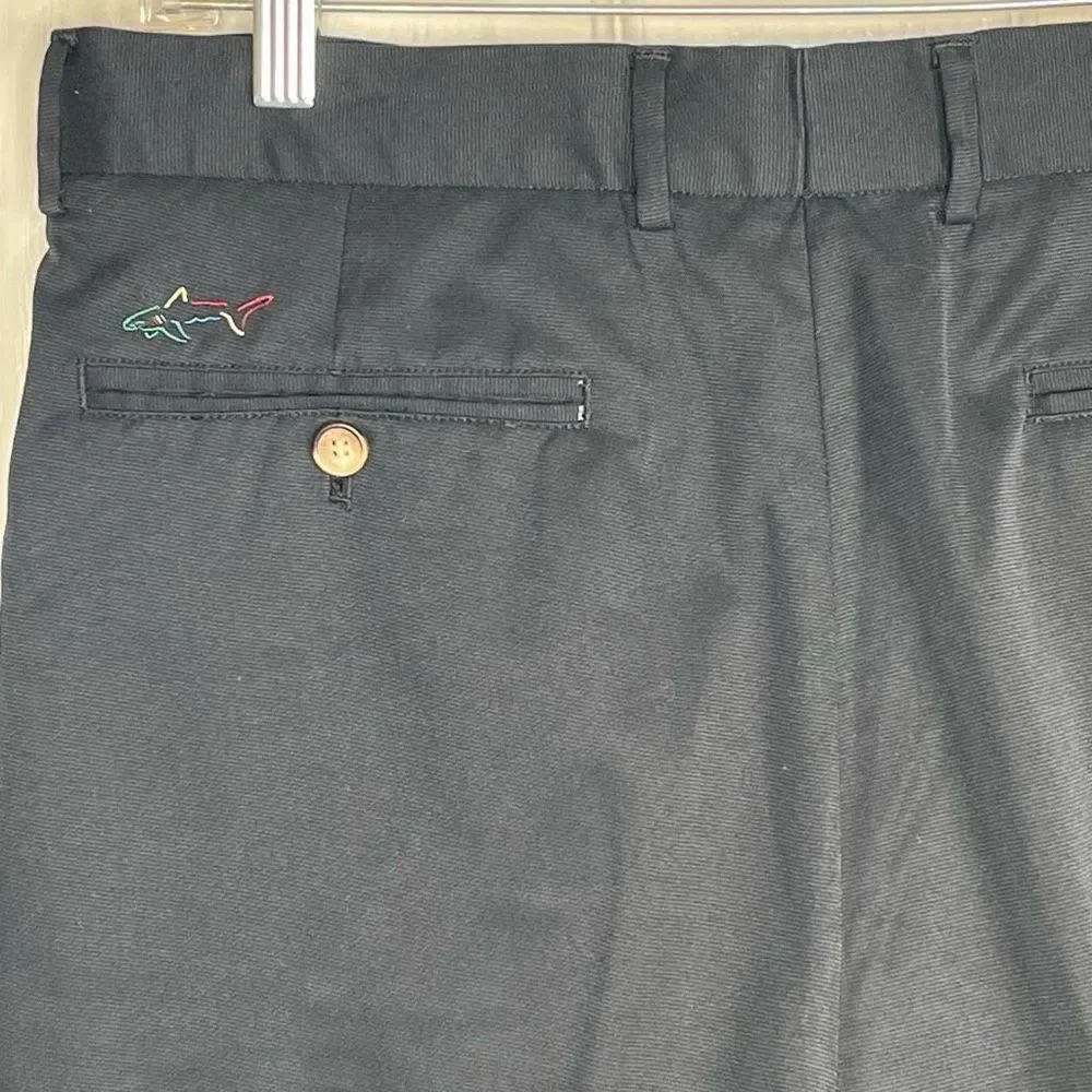 Greg Norman Sz 36 Men’s Black Shorts Flat Front